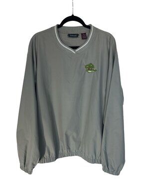 Vtg Dunbrooke Jacket Mens Large Sage Green Athletic Golf Windbreaker Pullover